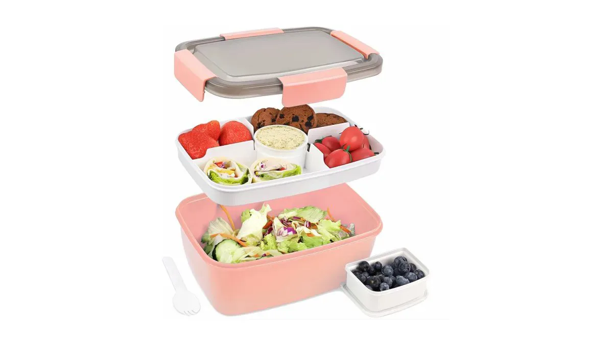 Bugucat 2000 ml Lunchbox, große Box für Salate und mehrere Komponenten