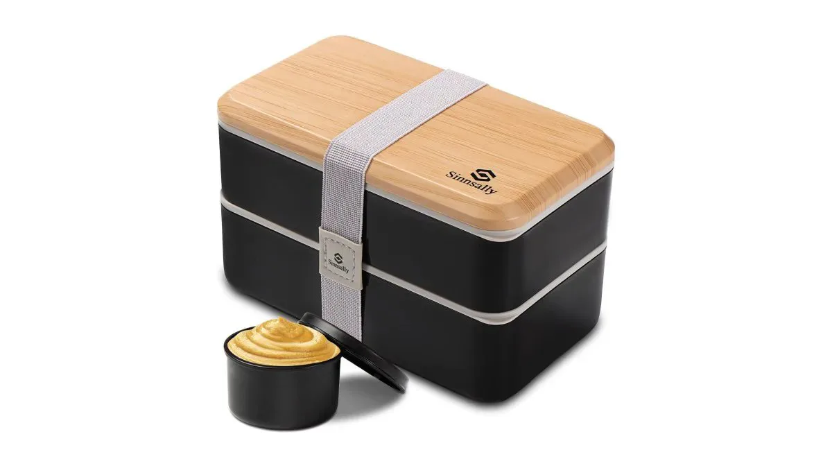 Sinnsally Lunch Bento Box, kompakte Bento-Box mit mehreren Fächern und Klippverschluss