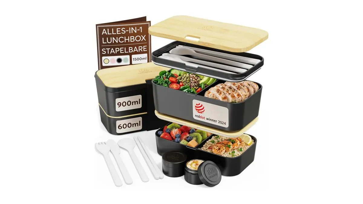 Umami Bento Box mit stapelbaren Etagen, mikrowellenfeste Module